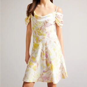 Ted Baker London Camily Cowl Front Satin Mini Dress